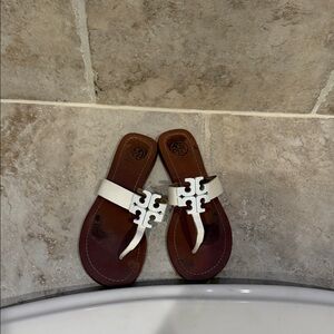 Tory Burch White Leather Sandals